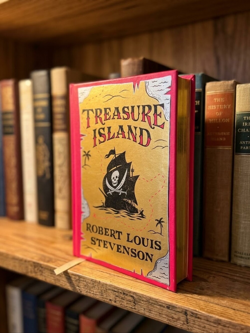Barnes & Noble Treasure Island Leatherbound Edition - Gilt Edges, Ribbon Marker